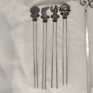 Martha Stewart Silver Seafood skewers Set